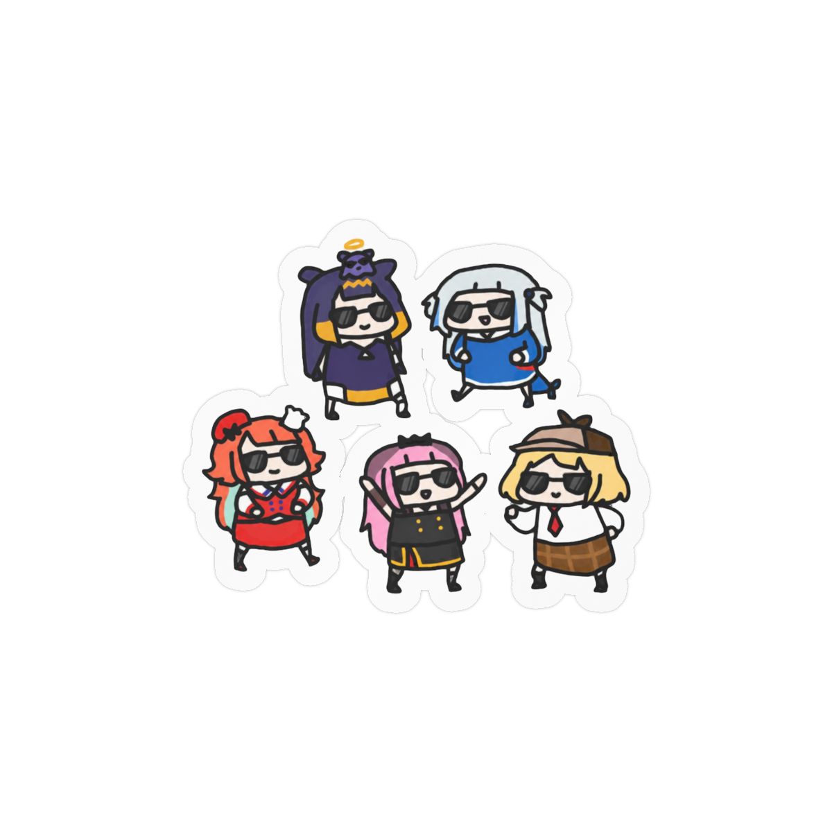 HoloEN Chibi Stickers | Adorable VTuber Vinyl Decals - alternate angle 2, merchandise