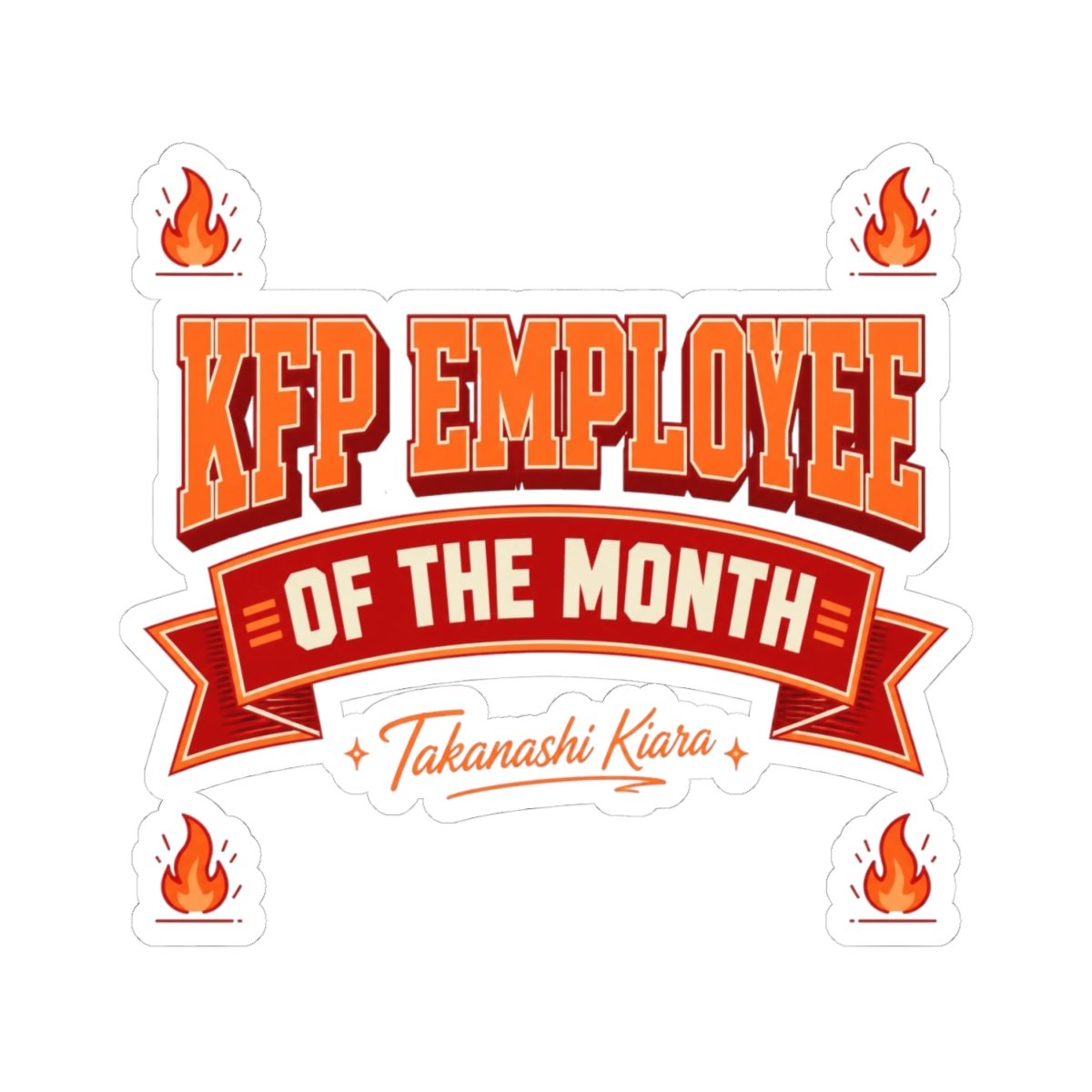 Hololive EN "KFP Employee of the Month" Sticker - alternate angle 5, merchandise