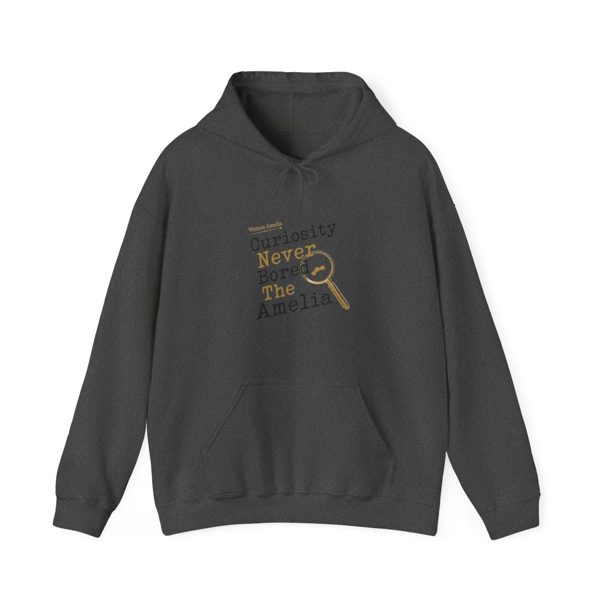 Hololive EN "Curiosity Never Bored The Amelia" Hoodie - alternate angle 3, merchandise