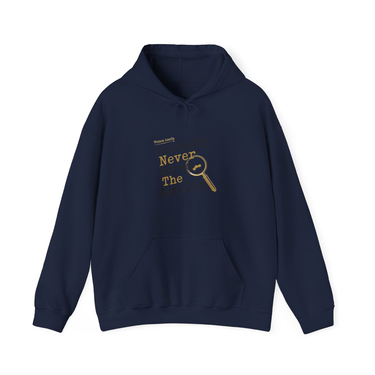Hololive EN "Curiosity Never Bored The Amelia" Hoodie - alternate angle 2, merchandise