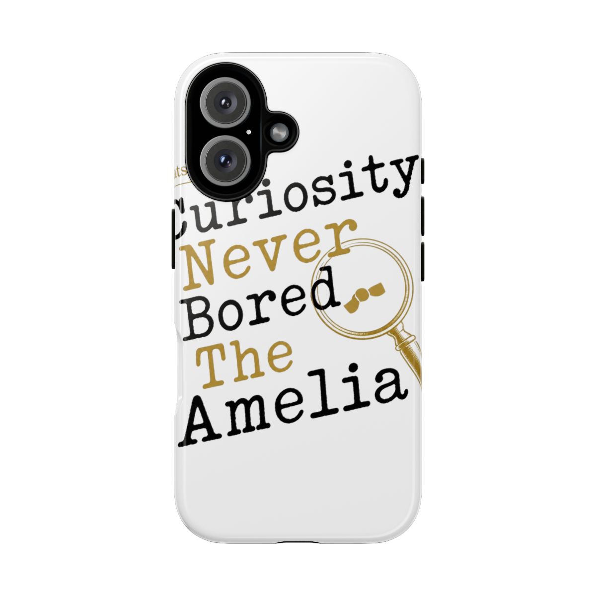 Hololive EN "Curiosity Never Bored The Amelia" Phone Case - alternate angle 5, merchandise