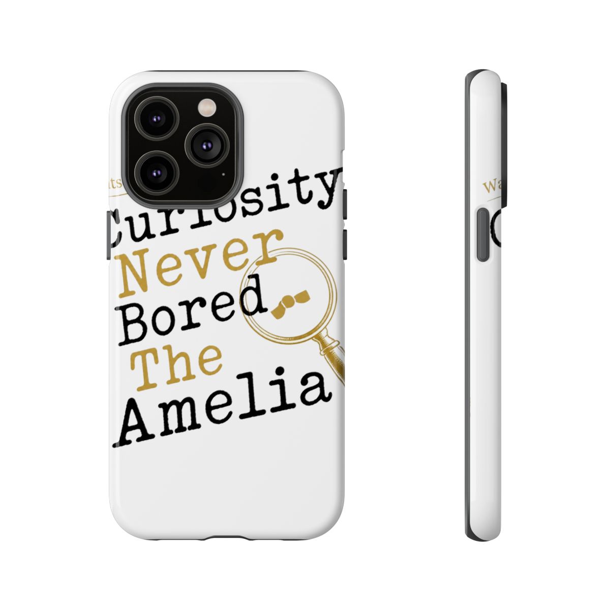 Hololive EN "Curiosity Never Bored The Amelia" Phone Case - alternate angle 5, merchandise
