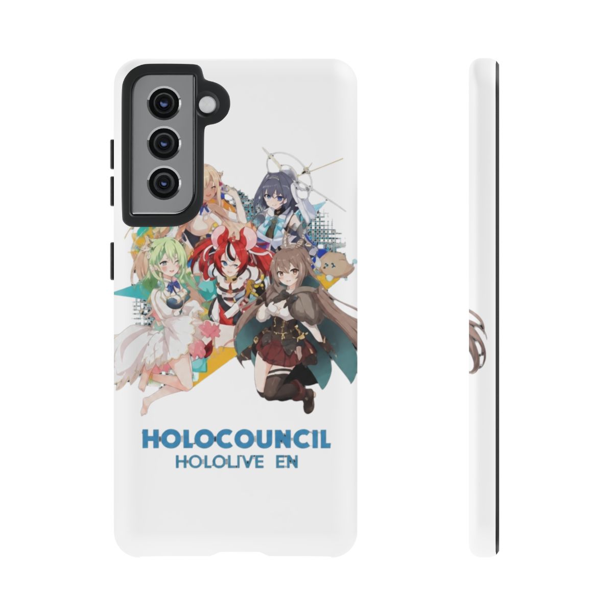 Hololive EN - All Hololive Council (Hakos Baelz, Nanashi Mumei, Tsukumo Sana, Ceres Fauna, Ouro Kronii) Phone Case - alternate angle 5, merchandise