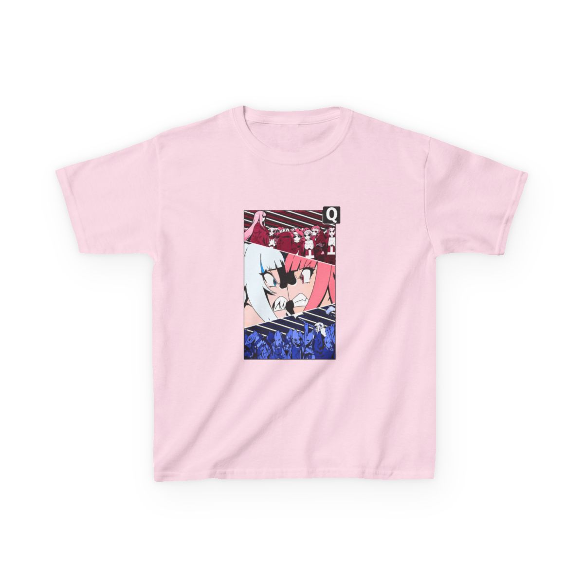 Q | Gawr Gura & Calliope Mori Hololive En Kids T-Shirt - alternate angle 2, merchandise
